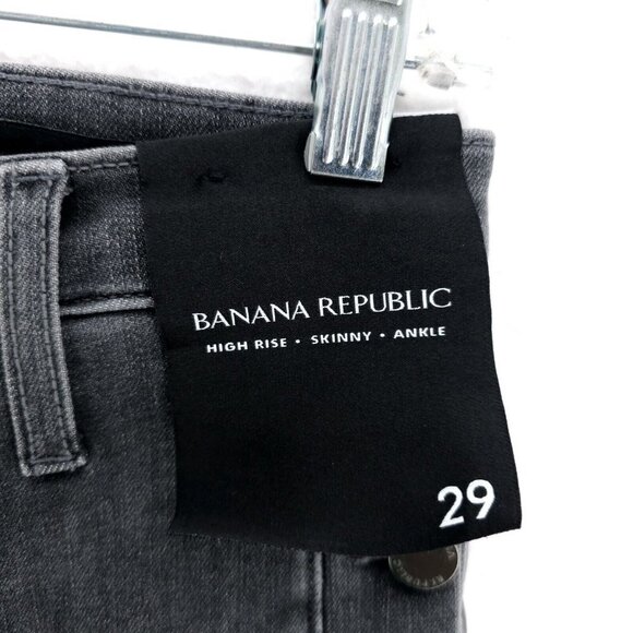 NWT Banana Republic Premium Denim Gray High Rise Skinny Ankle Jeans Size 29 - Picture 7 of 11